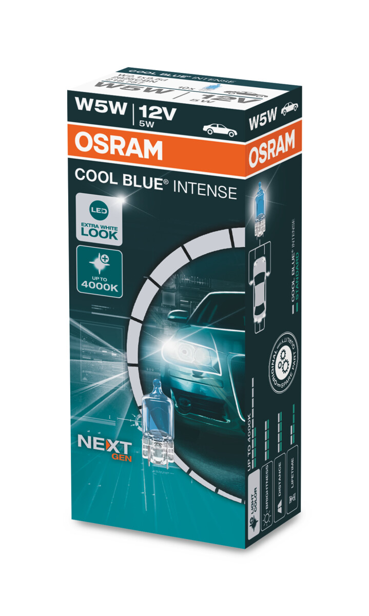 Osram COOL BLUE INTENSE NextGen. 4000K, W5W, 12V, 1er Faltschachtel - 2825CBN