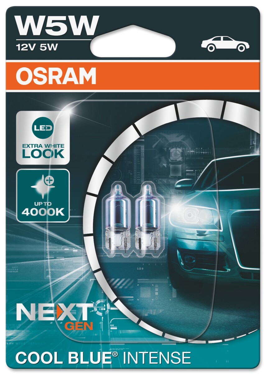 Osram COOL BLUE INTENSE NextGen. 4000K, W5W, 12V, Doppelblister - 2825CBN-02B