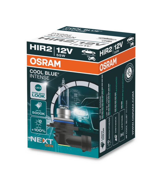 Osram COOL BLUE® INTENSE HIR2 NextGeneration 4000K +20%, Halogen 12V, 1er Faltschachtek - 9012CBN