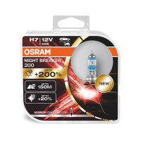 Osram NIGHT BREAKER® 200 H7 + 200%, Halogen 12V, DUOBOX - 64210NB200-HCB