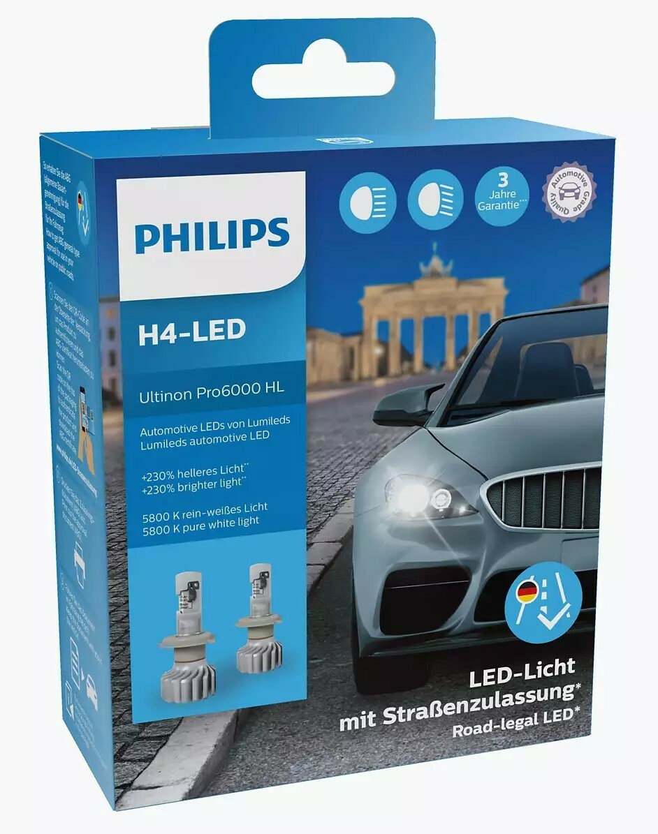 LED Einbauscheinwerfer H4 Abblend-, Fernlicht, Tagfahr- und