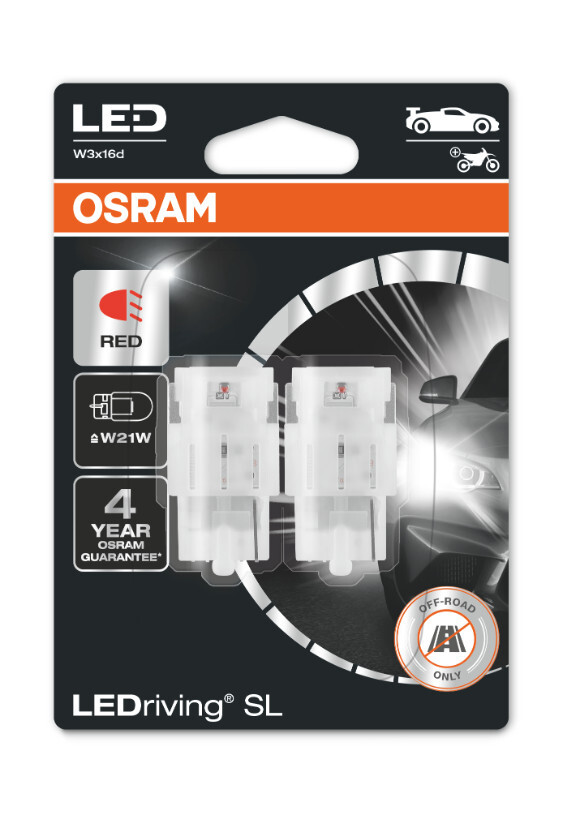 W21W LEDriving SL Red 12V Blister 2 St. OSRAM