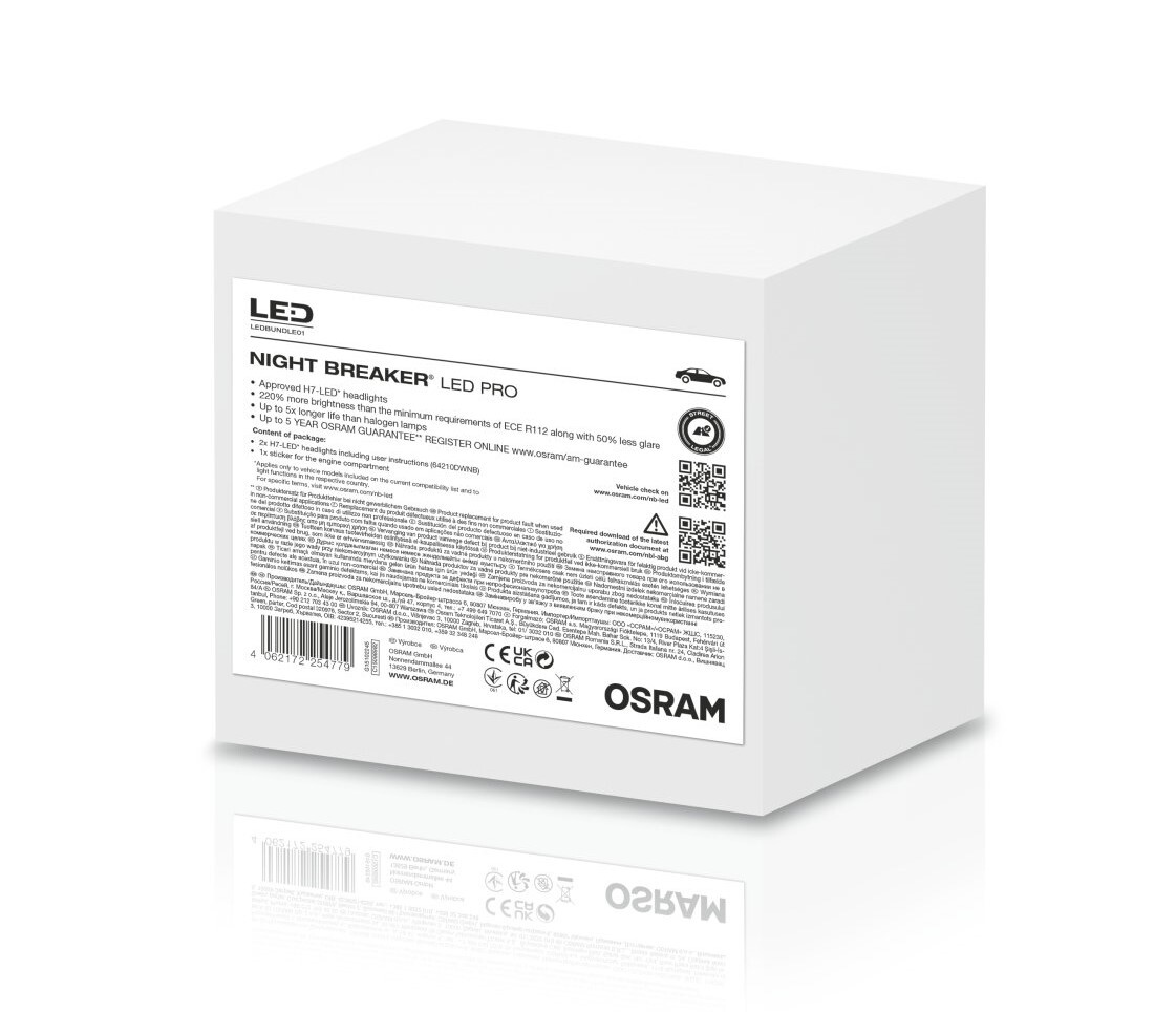 H7 NIGHT BREAKER LED +220% StVZO-Konf. Werkstatt Profi-Set 2St. OSRAM