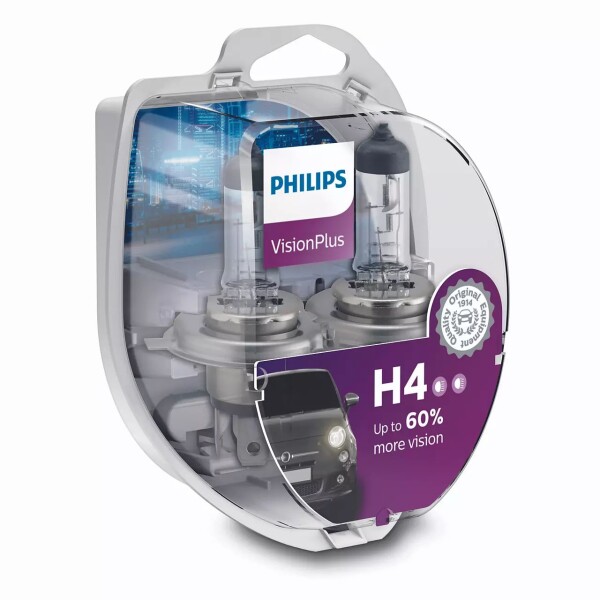 PHILIPS 12342VPS2-+60% - H4 12V 60/55W P43t Vision Plus +60% 2 Stk.