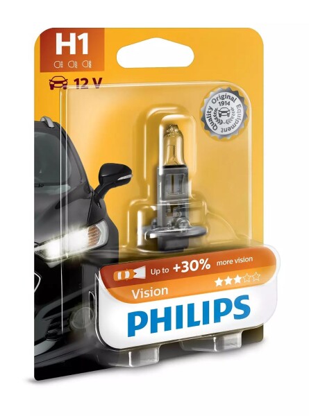 PHILIPS 12258PRB1 - H1 12V 55W  P14.5s Vision +30% 1 Stk. Blister