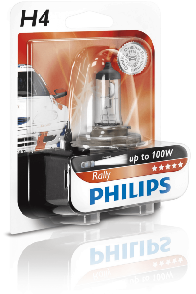 PHILIPS 12569RAB1 - H4 Rally 12V 100/90W P43t-38 1 Stk. Blister (no ECE)