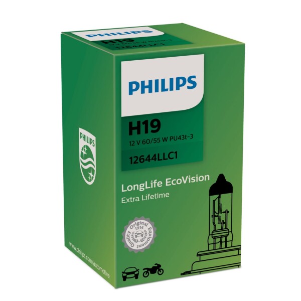 PHILIPS 12644LLC1 - H19 12V 60/55W PU43t-1 LongLife 1 Stk.