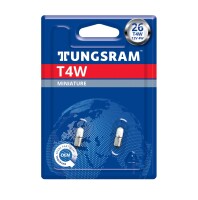Tungsram 93105773 - T4W 12V 4W BA9s Standard 2 Stk. Blister