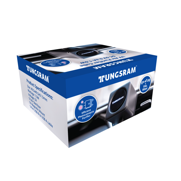 TUNGSRAM 93120321 - UV AIR PURIFIER CUBE Luftreiniger E9008 USB-B zu USB-A Anschluss 1Stk.