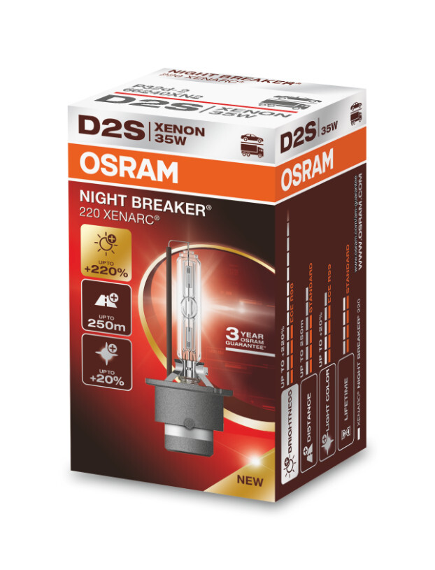 OSRAM 66240XN2 - D2S 35W XENARC NIGHT BREAKER LASER +220% 3 Jahre Garantie* 1 Stk.