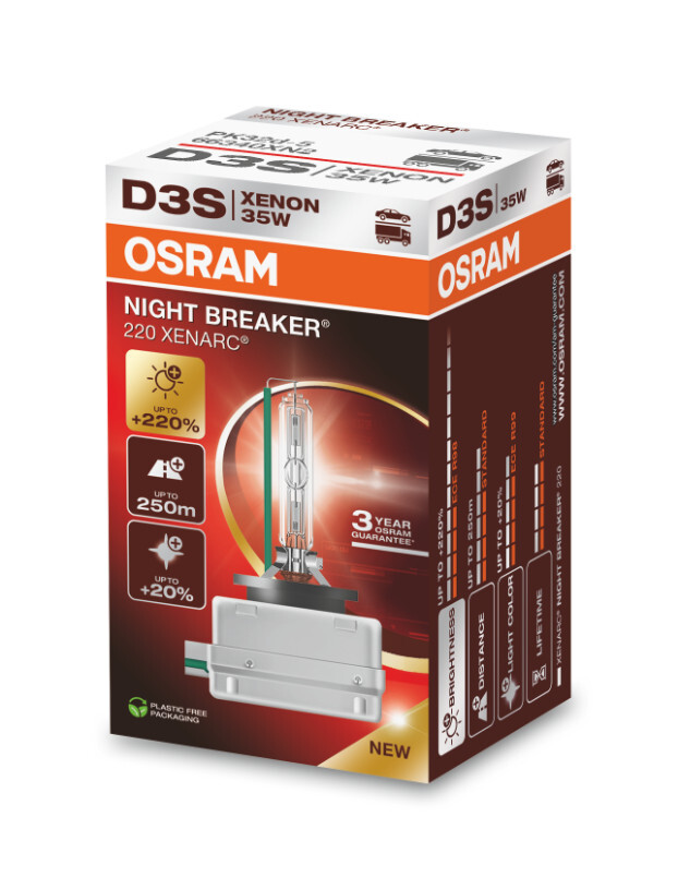 OSRAM 66340XN2 - D3S 35W XENARC NIGHT BREAKER LASER +220% 3 Jahre Garantie* 1 Stk.