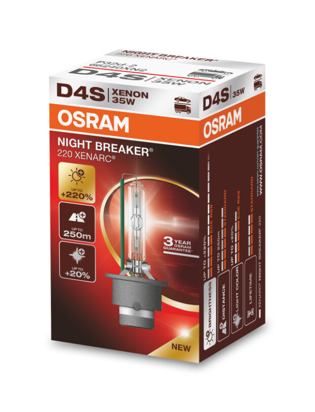 OSRAM 66440XN2 - D4S 35W XENARC NIGHT BREAKER LASER +220% 3 Jahre Garantie* 1 Stk.