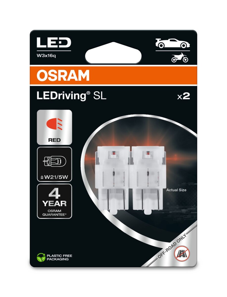 OSRAM 7515DRP-2BL - W21/5W LEDriving SL Red 12V Blister 2 Stk.