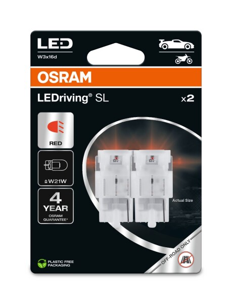 OSRAM 7505DRP-2BL - W21W LEDriving SL Red 12V Blister 2 Stk.