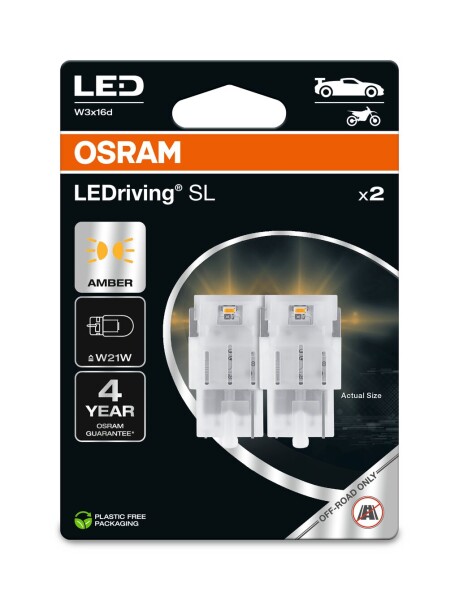 OSRAM 7505DYP-2BL - W21W LEDriving SL Amber 12V Blister 2 Stk.