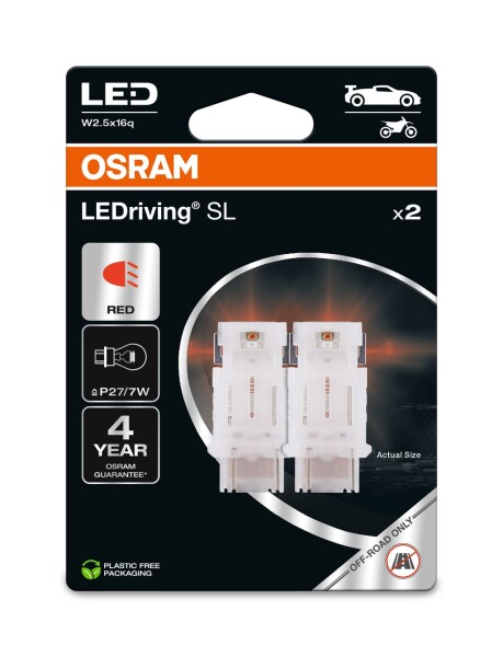 OSRAM 3157DRP-2BL - P27/7W LEDriving SL Red 12V Blister 2 Stk.