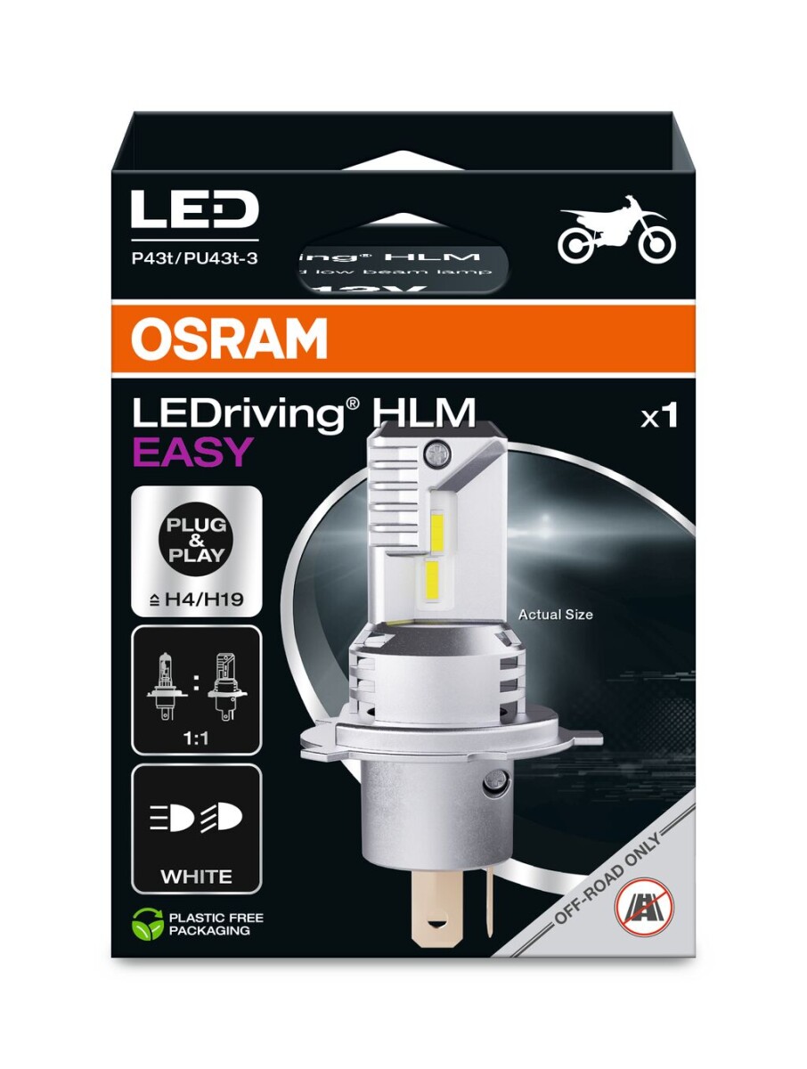 OSRAM 64193DWESY-1HB - LEDriving HLM EASY H4/H19 12V 18.7W/19W P43t/PU43t-3 6500K White 1Stk.