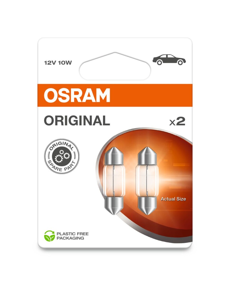 OSRAM 6438-2BL - 10W 31mm Soffitte Doppelblister 12V Original