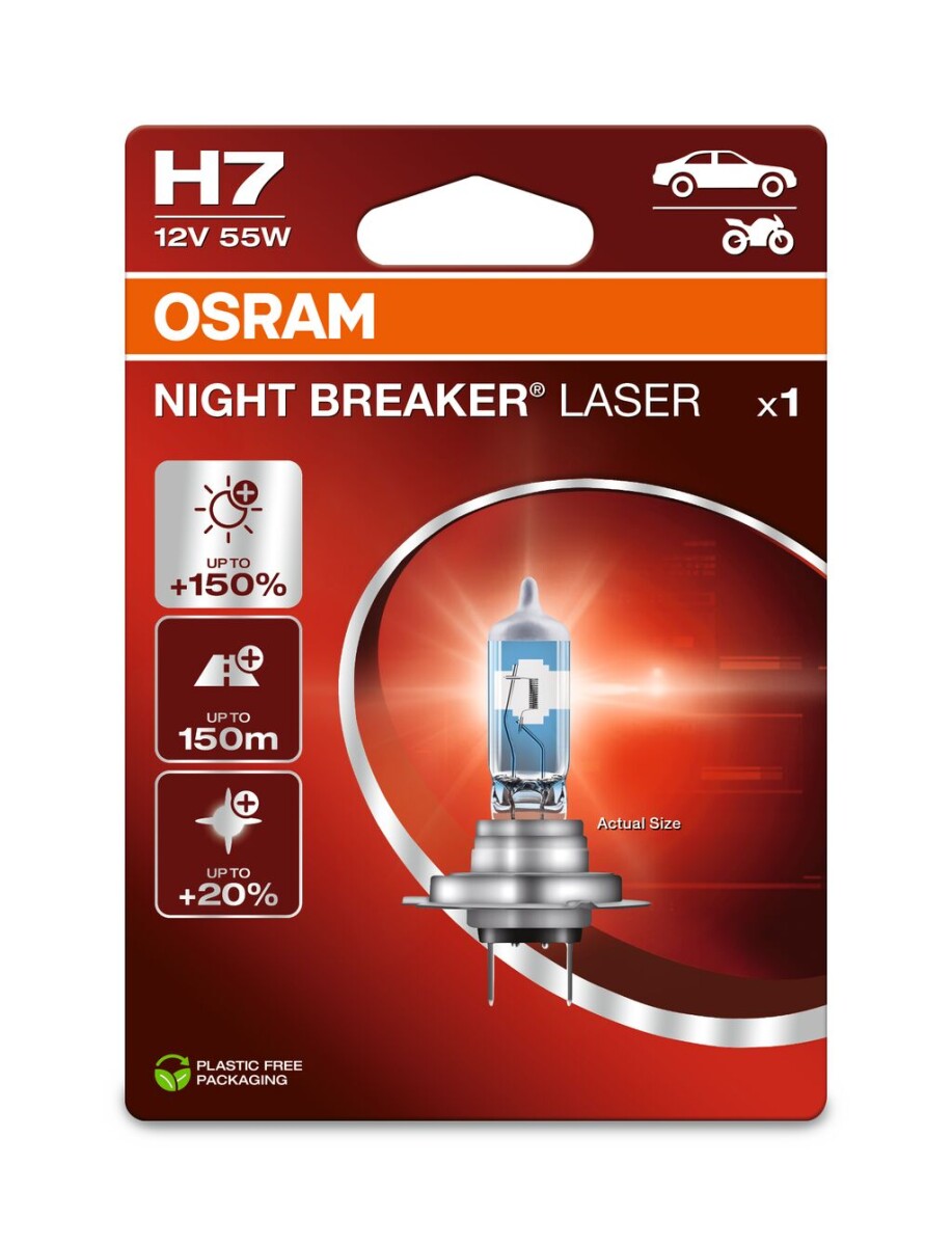 OSRAM 64210NL-1BL - H7 12V 55W PX26d NIGHT BREAKER LASER +150% mehr Helligkeit 1 Stk. Blister