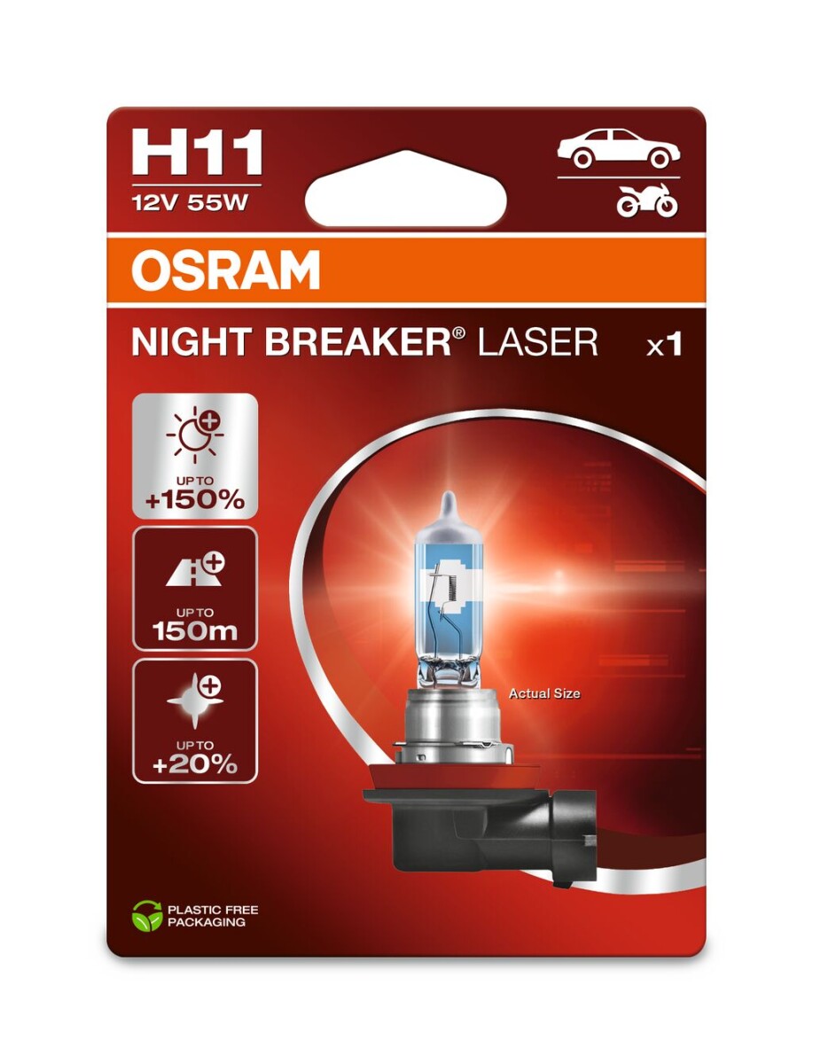 OSRAM 64211NL-1BL - H11 12V 55W PGJ19-2 NIGHT BREAKER LASER +150% mehr Helligkeit 1 Stk.