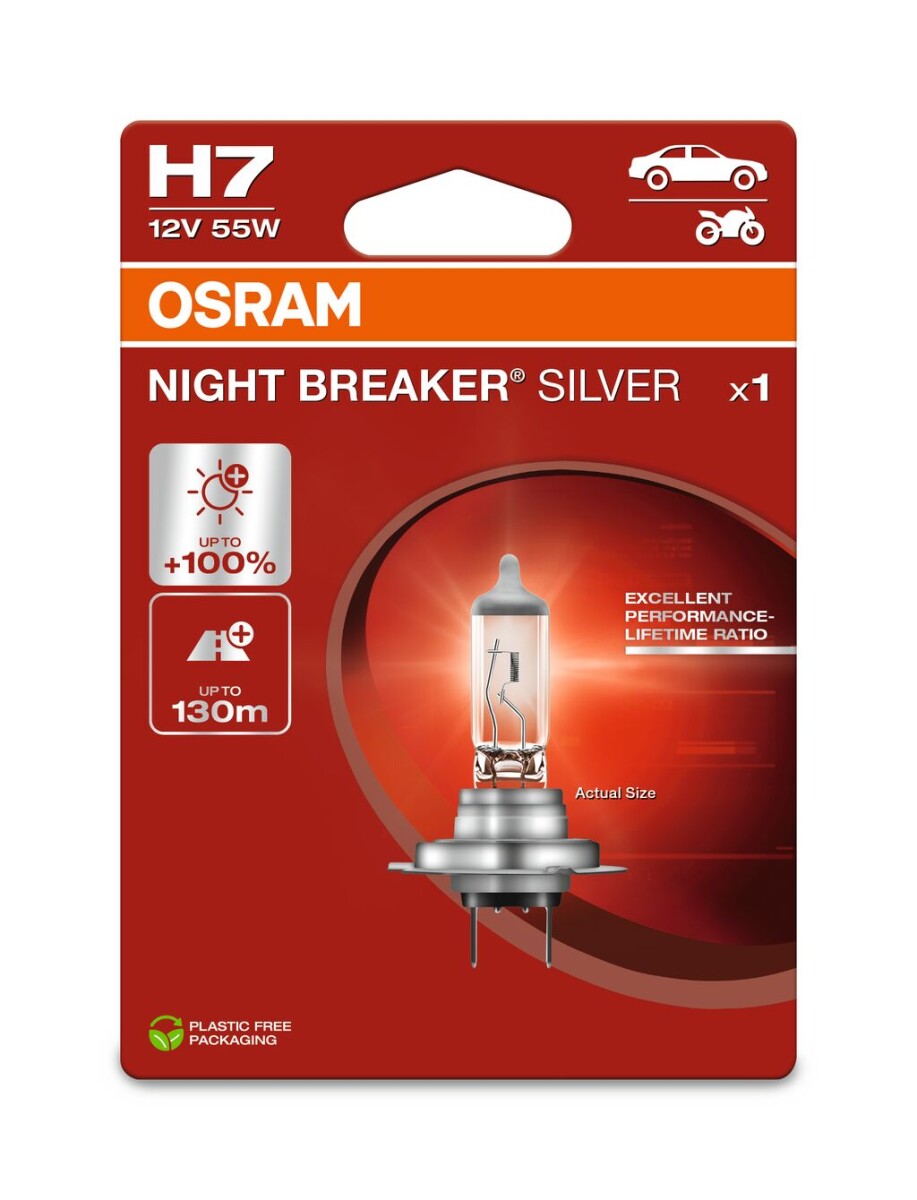 OSRAM 64210NBS-1BL - H7 12V 55W PX26d NIGHT BREAKER SILVER +100% 1 Stk.