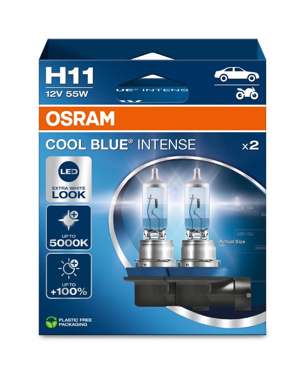 OSRAM 64211CBN-2HB - H11 12V 55W PGJ19-2 Cool Blue INTENSE NextGen. 5000K +100% Duo 2Stk.