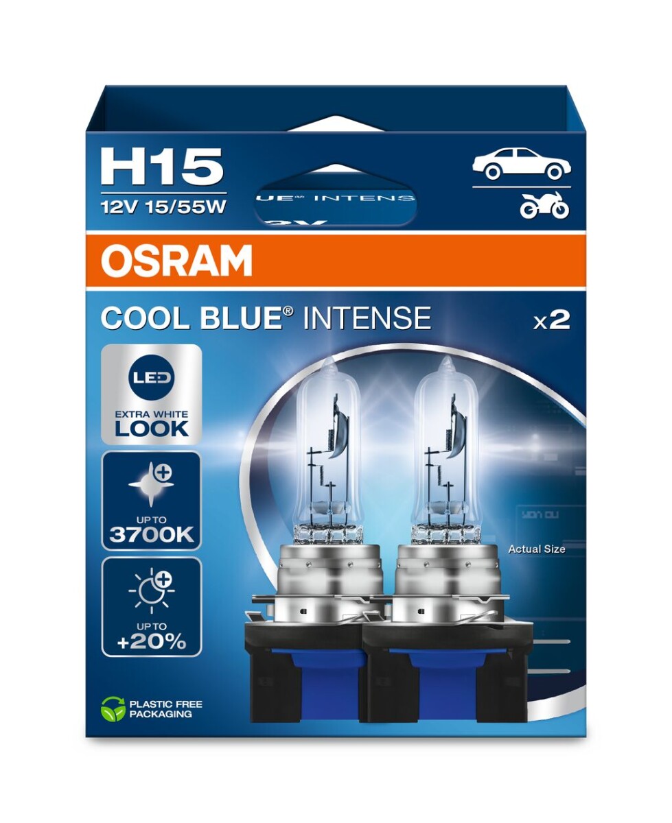 OSRAM 64176CBN-2HB - H15 12V 15/55W PGJ23t-1 Cool Blue INTENSE NextGen. 3700K +100% Duo 2Stk.
