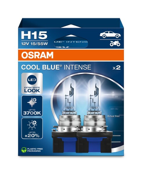 OSRAM 64176CBN-2HB - H15 12V 15/55W PGJ23t-1 Cool Blue INTENSE NextGen. 3700K +100% Duo 2Stk.