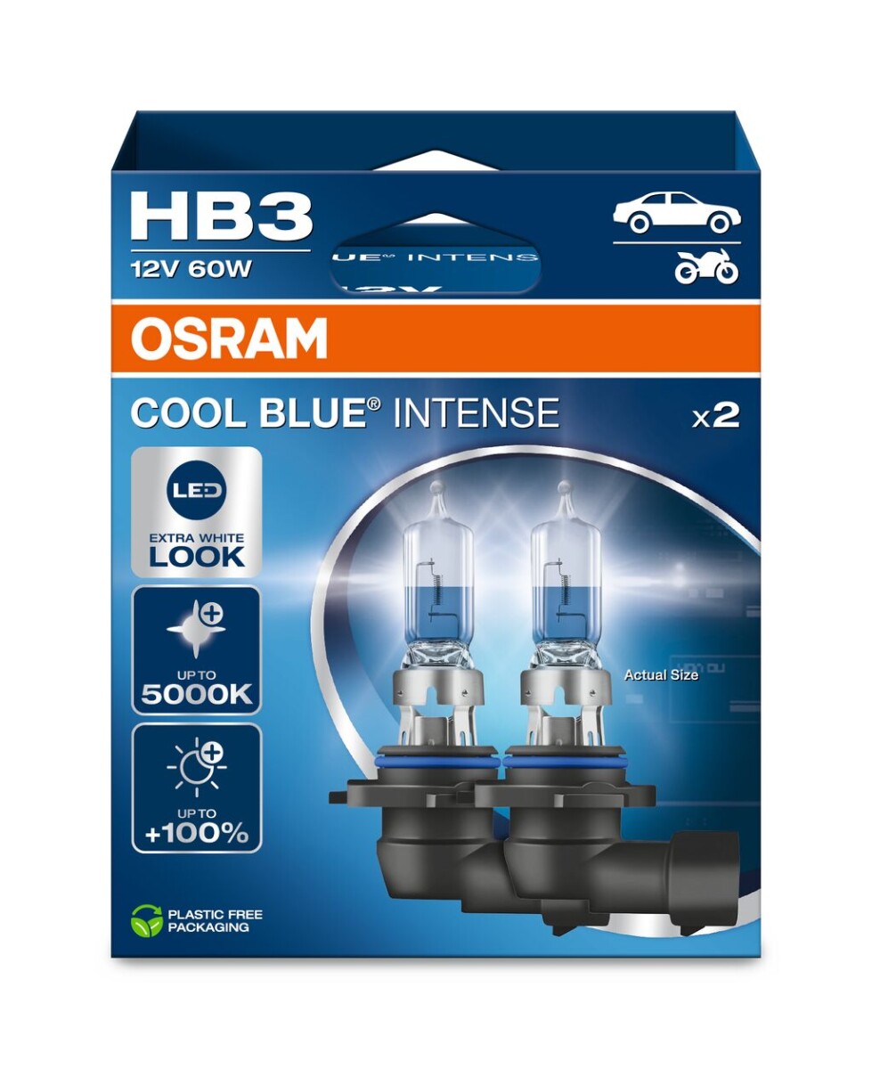 OSRAM 9005CBN-2HB - HB3 12V 60W P20d Cool Blue INTENSE NextGen. 5000K +100% Duo 2Stk.
