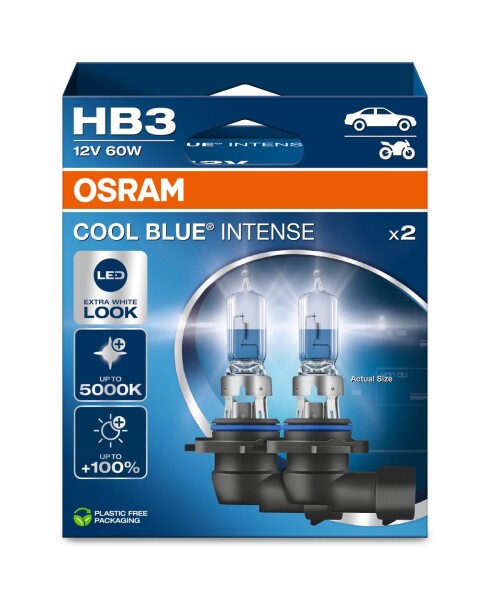 OSRAM 9005CBN-2HB - HB3 12V 60W P20d Cool Blue INTENSE NextGen. 5000K +100% Duo 2Stk.