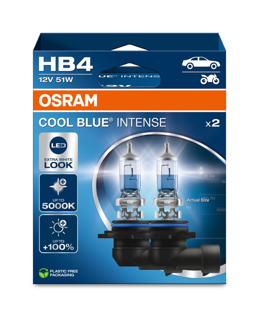 OSRAM 9006CBN-2HB - HB4 12V 51W P22d Cool Blue INTENSE NextGen. 5000K +100% Duo 2Stk.
