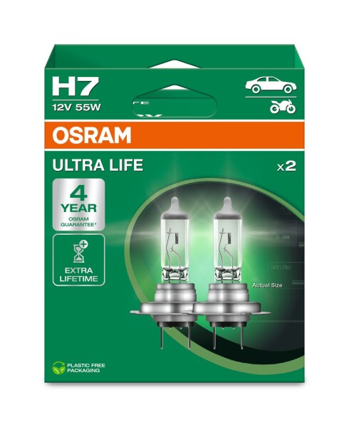OSRAM 64210ULT-2HB - H7 12V 55W PX26d ULTRA LIFE 4 Jahre Garantie 2Stk.