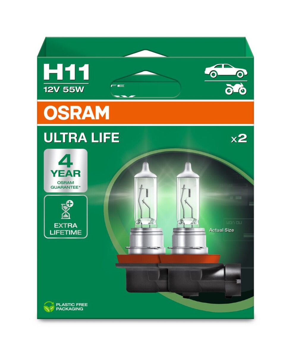 OSRAM 64211ULT-2HB - H11 12V 55W PGJ19-2 ULTRA LIFE 4 Jahre Garantie 2Stk.