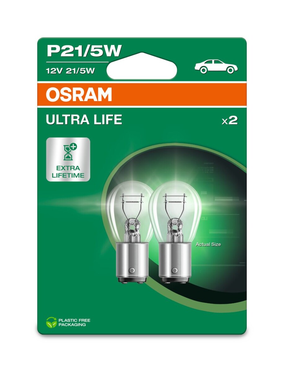OSRAM 7528ULT-2BL - P21/5W 12V 21/5W BAY15d ULTRA LIFE 2Stk. Blister