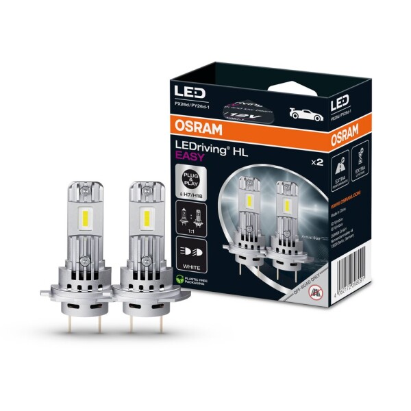 OSRAM 64210DWESY-2HB - LEDriving® HL EASY H7/H18 12V 16.2W PX26d/PY26d-1 6500K White 2Stk.