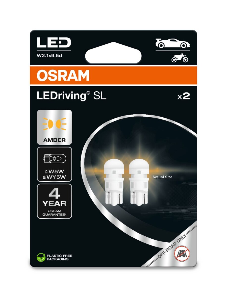OSRAM 2827DYP-2BL - W5W LEDriving SL Amber 12V Blister 2 Stk.