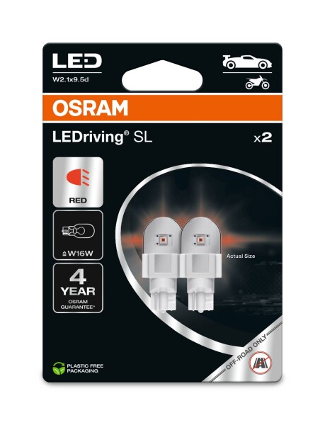 OSRAM 921DRP-2BL - W16W LEDriving SL Red Red 12V Blister 2 Stk.