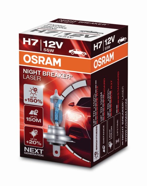 OSRAM 64210NL - H7 12V 55W PX26d NIGHT BREAKER® LASER +150% mehr Helligkeit 1 st.