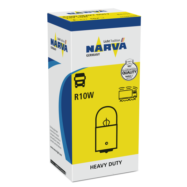 NARVA 173283000 - R10W HD 24V 10W BA15s HEAVY DUTY