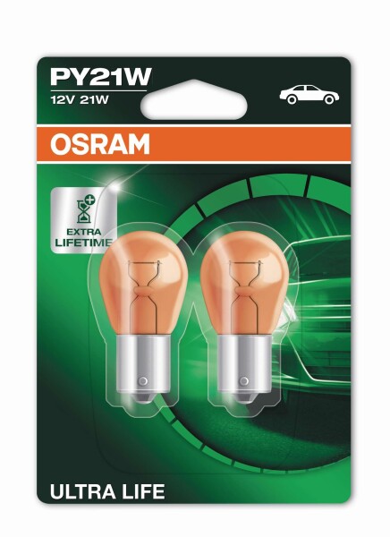 Osram  ULTRA LIFE PY21W,  12V, Doppelblister - 7507ULT-02B