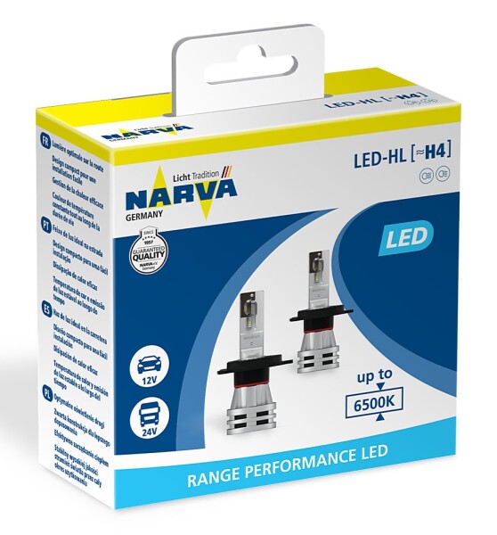 NARVA 18032RPNVAX2 - H4 12V+24V LED 6500K RPL2 NVA NOECE 2 Stück