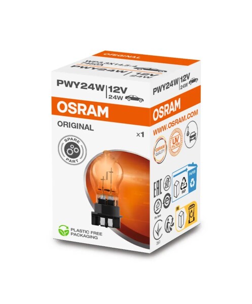 OSRAM 7450A - PWY24W 12V 24W WP3.3X14.5-4 Original Line Amber 1st.