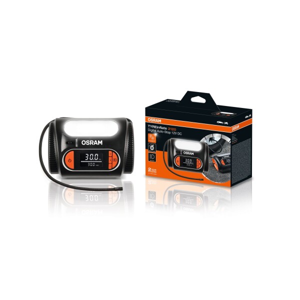 OSRAM OTI2120 - TYREinflate 2120 Schnelle Reifenpumpe mit Kabel 2 Jahre Garantie 1St.