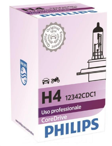 PHILIPS 12342CDC1 - H4 12V 60/55W P43t-38 CoreDrive +30% 1st.