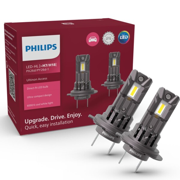 PHILIPS 11972U2500C2 - LED H7/H18 12V 16W PX26d/PY26d-1 Ultinon Access 2500 6000K 2St. NO ECE