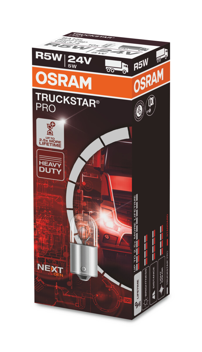 Osram TRUCKSTAR PRO R5W, 24V, Einzellampe - 5627TSP