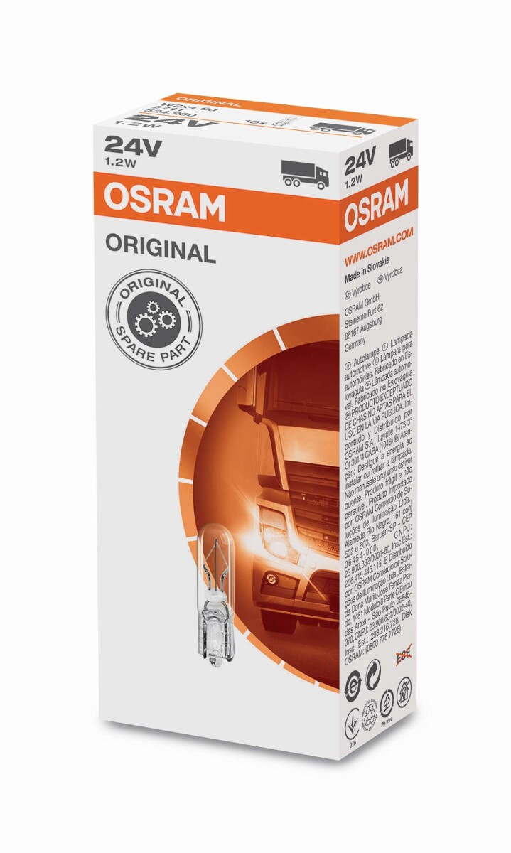OSR Fahrzeuglampe 1,2W 24V W2X4,6D 2741
