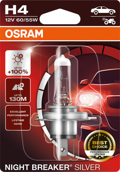 NIGHT BREAKER® SILVER H4 Einzelblister