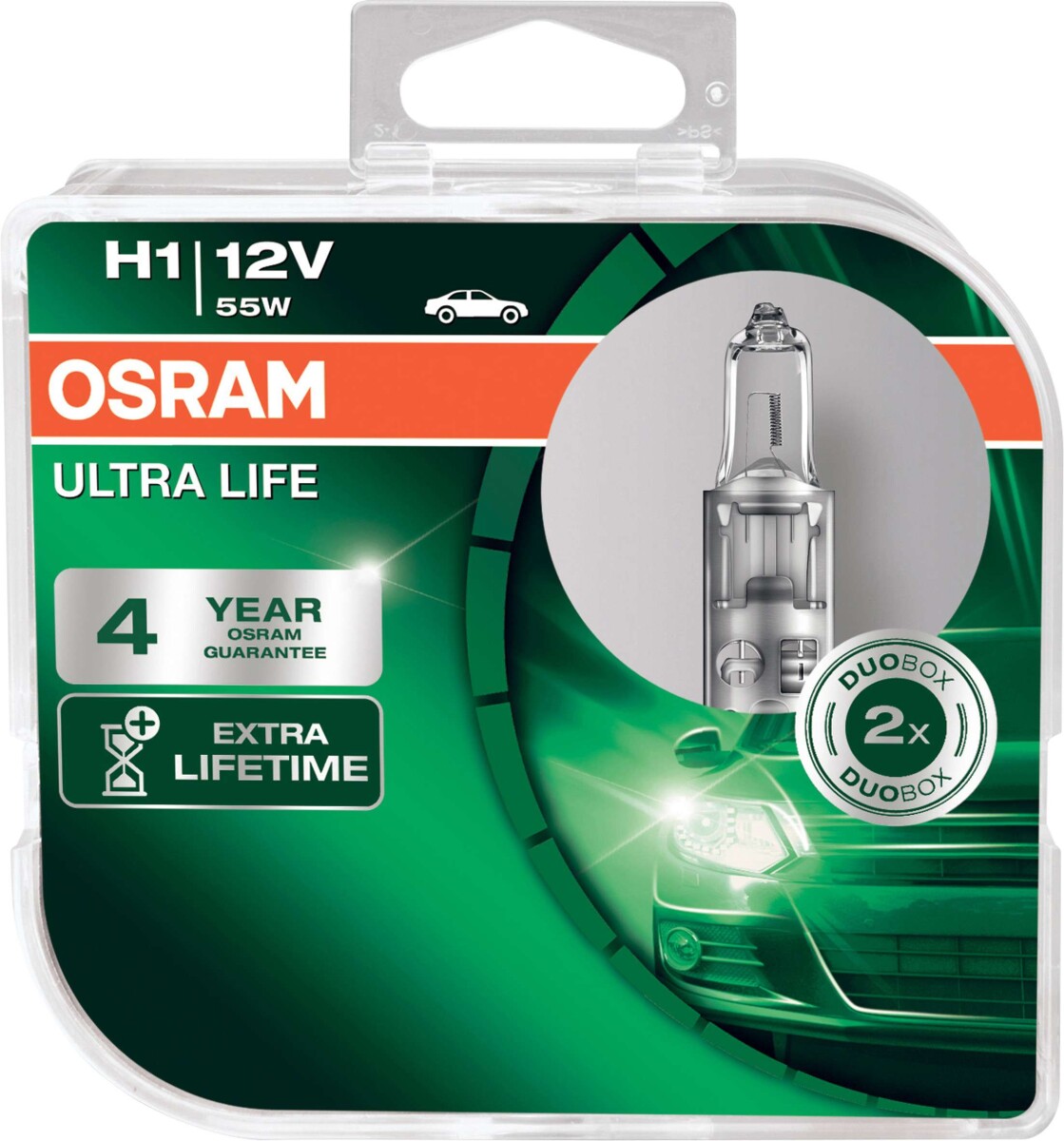 Osram ULTRA LIFE H1, Halogen 12V, DUOBOX - 64150ULT-HCB